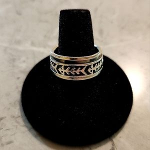 Men's Sterling Silver Spinner Ring Size 9, Stamped 925, 7.1g